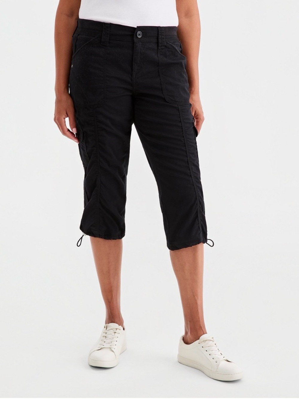 Style & Co. Black Cropped Cargo Capris